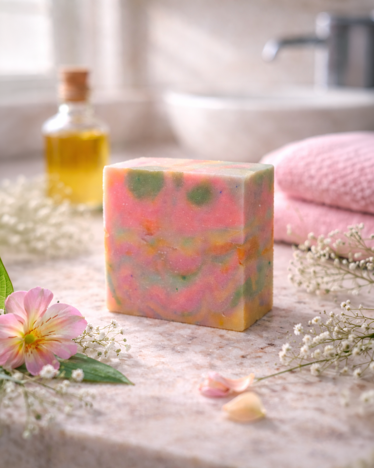 Blumbea Herbal Pink Rainbow Soap Bar