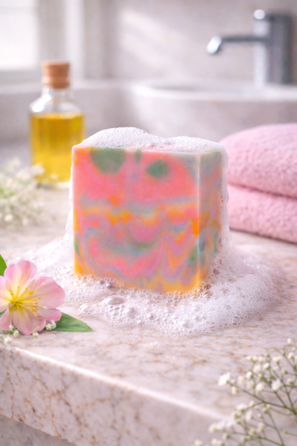 Blumbea Herbal Pink Rainbow Soap Bar