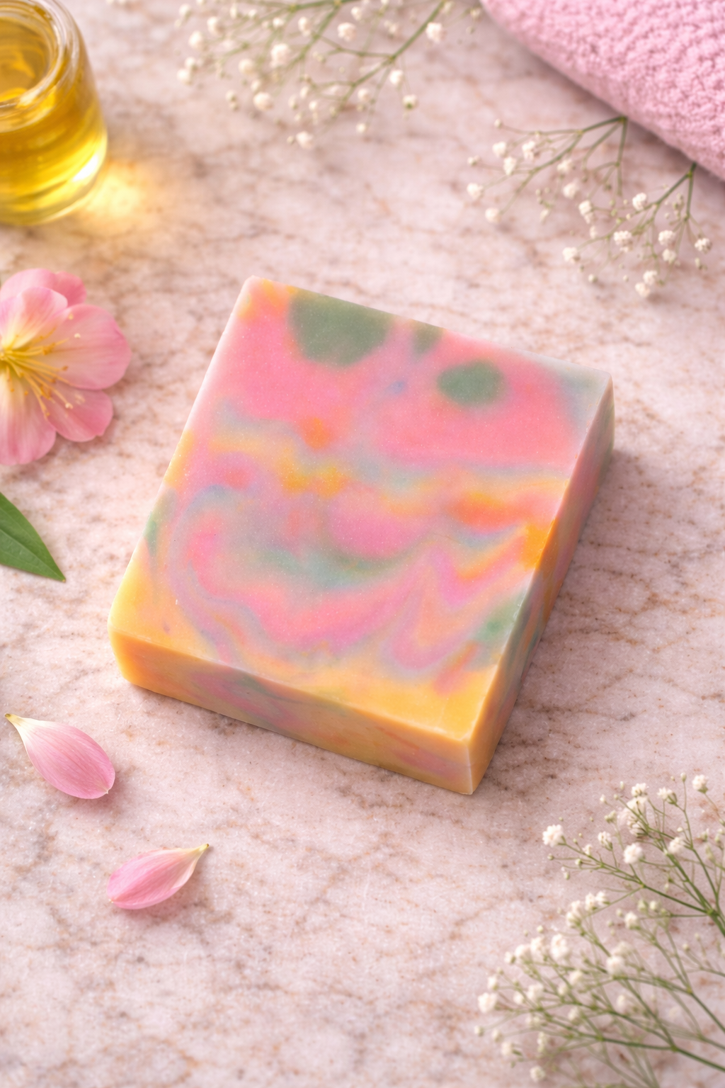 Blumbea Herbal Pink Rainbow Soap Bar